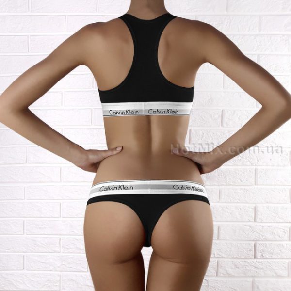 Купить женский Комплект Calvin Klein со стрингами - Черный