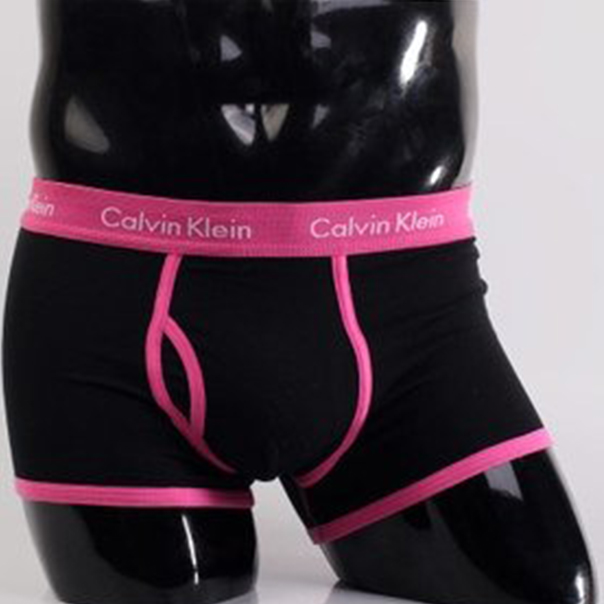 Купить мужские трусы Calvin Klein 365 черные с розовой резинкой